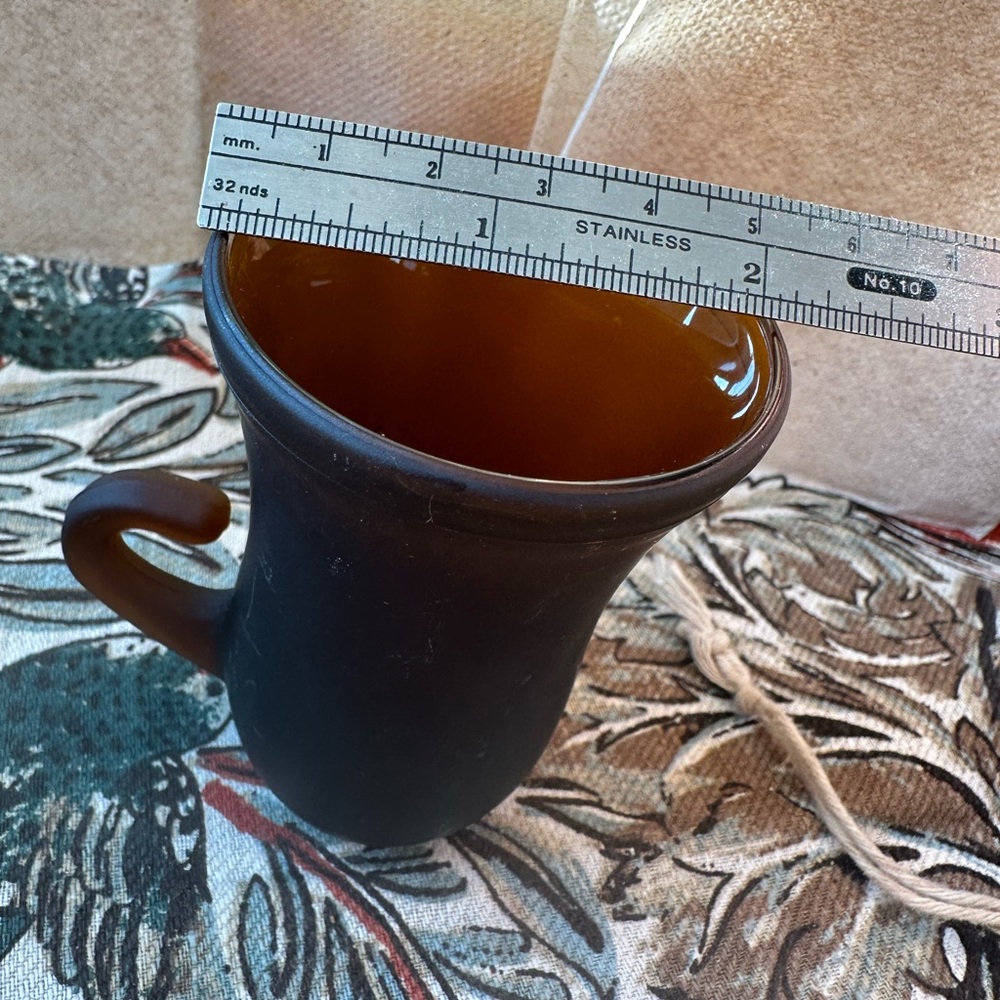 Amber frosted glass expresso cups, vintage from 1960s